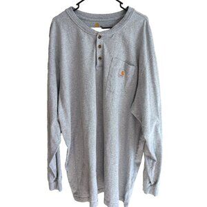 Carhartt Men’s 3XL  Long  Sleeve Henley Shirt Gray Heavyweight-lp310